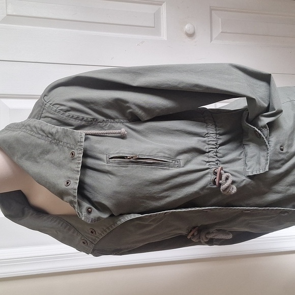 Sound And Matter Lightweight Olive Green Parka Jacket Size Small - Picture 5 of 13
